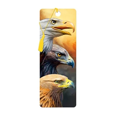 Image of 3D LiveLife Bookmark Three Eagles from Deluxebase. an Eagle with lenticular Artwork Licensed Renowned Artist Carol Cavalaris