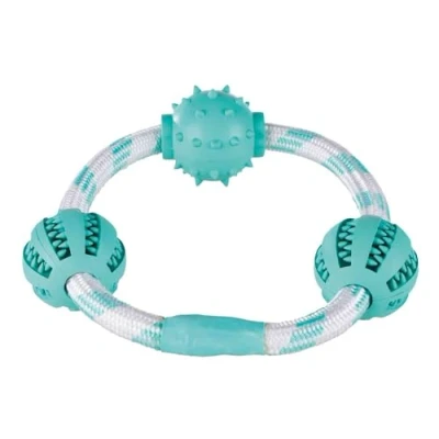 Image of Trixie Denta Fun Rope Ring with Balls for Dog, 20 cm, one piece
