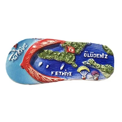Image of Fethiye Turkey 3D Slipper Refrigerator Magnet Travel Sticker Souvenirs,Home &amp; Kitchen Decoration Fridge from China