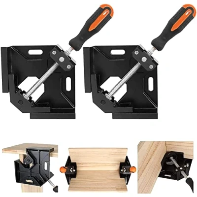 Image of SENENQU 2pcs Corner Clamps for Woodwork, 90 Degree Right Angle Clamp, Aluminum Alloy Clamp Jig Tool, Heavy Duty Wood Welding Woodworking Aligning Picture Framing