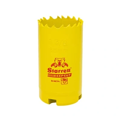 Image of Starrett Deep Cut Hole Saw DCH0158 Heavy Duty Bi Metal with Extra Cobalt HSS Teeth For Metals Wood Cast Iron Fibreglass Plastic Materials 41mm