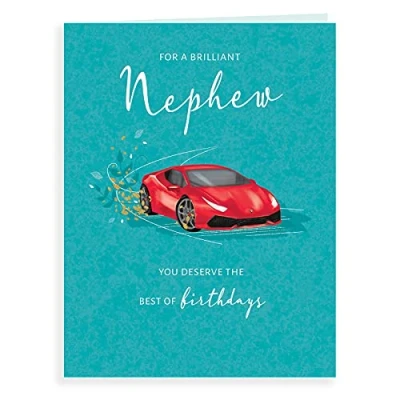 Image of Piccadilly Greetings Koko Designs K70066,Luxury Beautiful Contemporary Birthday Card Brilliant Nephew ,blue 8 x 6 inches