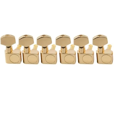 Image of Musiclily Pro 6 in line 2 pins Sealed Guitar Tuners Machine Head Tuning Pegs Set for Fender Strat/Tele, Gold
