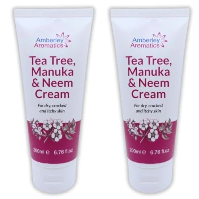 Image of Tea Tree, Manuka &amp; Neem Cream Two Pack (200ml) Antibacterial, Anti fungal, Antiseptic, Itch, Dry, Chapped Cracked Skin, Eczema, Psoriasis, Jock Fungal infections. Fast Effective Relief