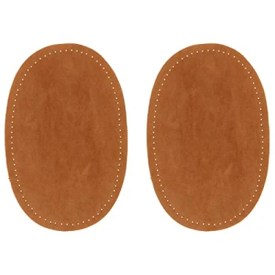 Image of ZUPAYIPA 2Pcs Sew On Fabric Oval Elbow Knee Patches Sweater Trousers Repair Craft Supply Sewing Appliques (Suede Fabric，Camel)