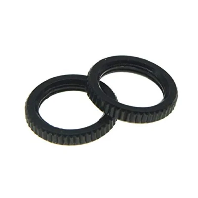 Image of KAISH Pack of 2 American 15/32&quot; Fine Knurled Guitar Toggle Switch Nut for Les Pauls with Switchcraft Black
