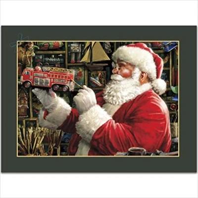 Image of Box of 8 Santa&#039;s Toy Workshop Samaritans Charity Christmas Cards Premium Quality 556936