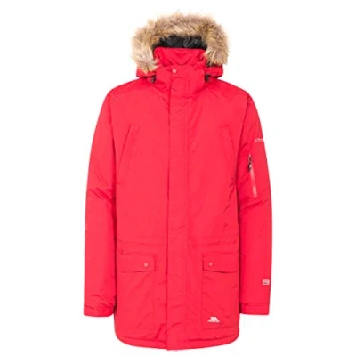 Image of Trespass Jaydin, Red, XS, Waterproof Jacket with Removable Hood for Men, X Small, Red