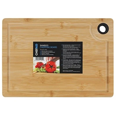 Image of Chef Aid Kitchen Bamboo Chopping Board with Non Slip Feet 35 x 25 1.5cm (Pack of 2)