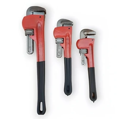 Image of ReTaaj Set of 3 Pipe Wrench Heavy Duty Adjustable Stilsons Monkey Water Pump Plumbers Tool 10, 12, 18 Inches