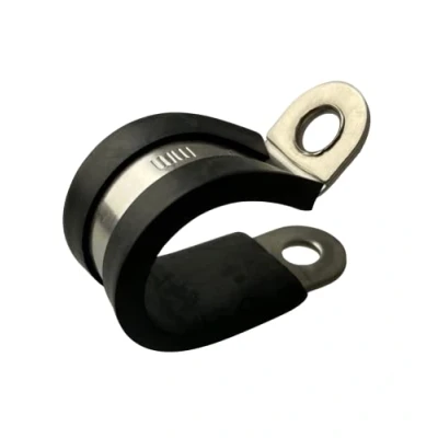 Image of TR Rubber Lined Stainless Steel Pipe P Clip 5 Pack