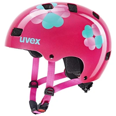 Image of uvex Kid 3 Sturdy Kids Bike Helmet for Children Individual Fit Optimized Ventilation Pink flower 51 55 cm