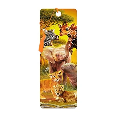 Image of 3D LiveLife Bookmark Kissing Cousins from Deluxebase. A Safari with lenticular Artwork Licensed Renowned Artist Michael Searle