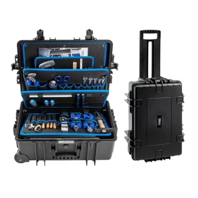 Image of B&amp;W JUMBO 6700 mobile tool case with pockets (PP case, volume 43.5 l, 53.9 x 35.9 22.5 cm inner) 117.19/P, tools not included, Black