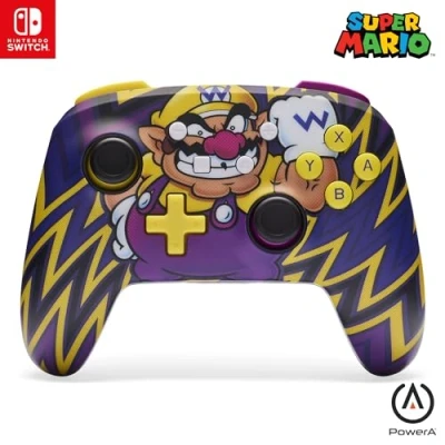 Image of PowerA Enhanced Wireless Controller for Nintendo Switch, Switch Lite &amp; OLED Model, Rechargeable Bluetooth Gamepad with up to 30 Hours of Play Time, Official: Mario, Wario