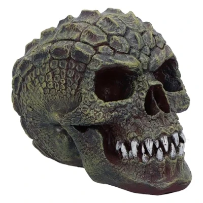 Image of Nemesis Now Reptillian Skull Ornament, Resin, Green, 13cm