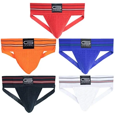 Image of GOLBERG G mens Athletic, Black, Blue, White, Orange, Red (5 Pack), X Large