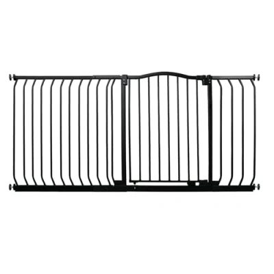 Image of Bettacare Curved Top Dog Gate, 198cm 207cm, Matt Black, Pressure Fit Pet Gate for and Puppy, Barrier, Easy Installation