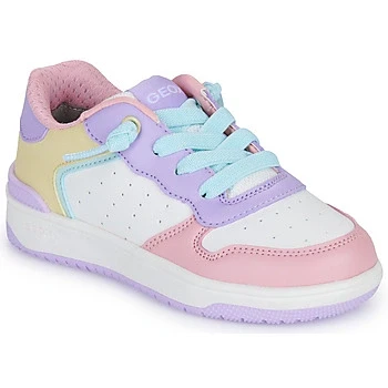 Image of Geox Washiba GIRL Trainers for kids, Size: 2.5, Lilac/light yellow Imitation leather/ textile