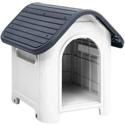 Image of vidaXL Dog House Grey 59x75x66 cm Polypropylene