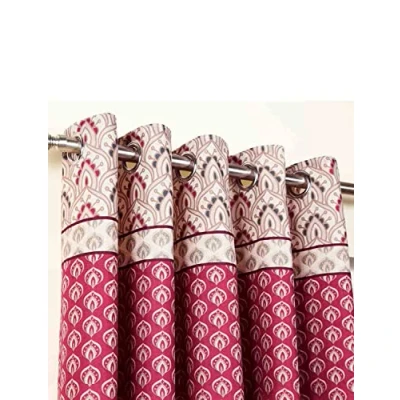 Image of Catherine Lansfield Kashmir Paisley Floral 66x72 Inch Lined Eyelet Curtains Two Panels Natural