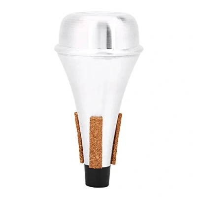 Image of Trumpet Mute, Aluminum Alloy &amp; Cork Strip Practice Cornet straight Mute Musical Instrument Part