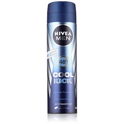 Image of Nivea Men Cool Kick Antiperspirant Deodorant Spray, Pack of 2 x 150 ml