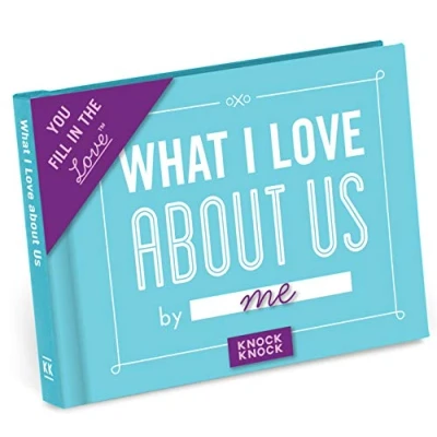 Image of Knock What I Love about Us Fill in the Book Gift Journal,Light Blue/Us, 4.5 x 3.25 inches