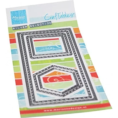 Image of Marianne Design Craftables, Slimline Mini Frames, for Paper Craft Projects, Silver or White, One Size
