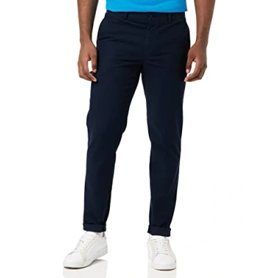 Image of Tommy Hilfiger Men Chelsea Chino Honeycomb Trousers, Blue (Desert Sky), 30W / 32L
