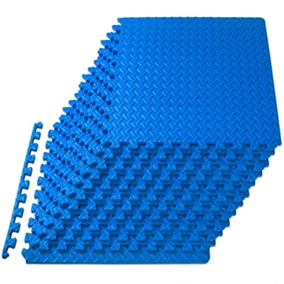Image of ProsourceFit Puzzle Exercise Mat ½ in, EVA Interlocking Foam Floor Tiles for Home Gym, Workout Equipment, Padding Kids, Blue, 24 in x 48 Sq Ft 12
