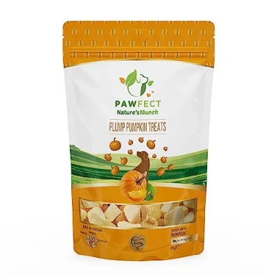 Image of Pawfect 100% Natural Freeze Dried Pumpkin Treats for Dogs Single Ingredient Vegan Grain &amp; Gluten Free Low Calorie Training (20g)