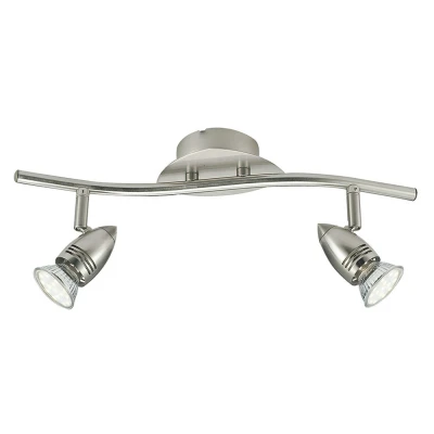 Image of SPOT LED 2 Light Twin Adjustable Spotlight Nickel 400lm 2700K 39x12cm