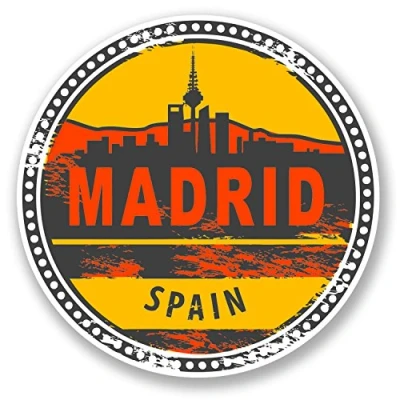 Image of 2 x 10cm Madrid Spain Vinyl Sticker Decal Bike Laptop Travel Luggage Tag #5852 (10cm 10cm)