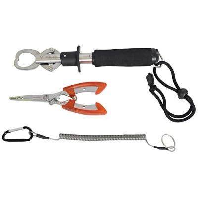 Image of Milepetus Fish Lip Grabber Gripper Grip with 35lb Weight Scale,and Fishing Pliers Stainless Steel Tools