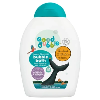 Image of Good Bubble The Snail &amp; Whale Bath with Lotus Flower Sea Minerals 400ml Baby for Sensitive Eczema Prone Skin Vegan Friendly Toddlers