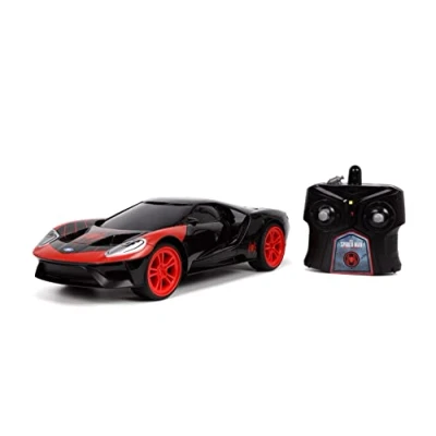 Image of Jada Toys Marvel Spider Man 1:16 Miles Morales 2019 Ford Shelby GT500 RC Remote Control Car 2.4GHz, for Kids and Adults