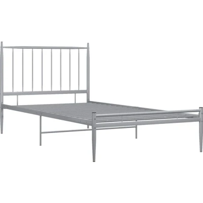 Image of vidaXL Bed Frame without Mattress Grey Metal 100x200 cm