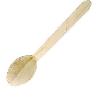 Image of We Can Source It Ltd Wooden Disposable Dessert Spoons 166mm Eco Friendly 100% Natural Biodegradable Fully Compostable Cutlery Set Great for Parties BBQ Picnics and Events 100 Pack