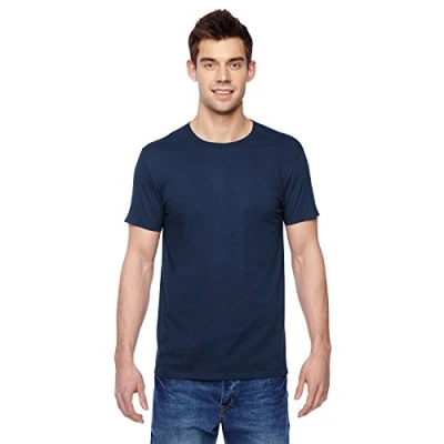 Image of Fruit of the Loom Men&#039;s Super Premium Short Sleeve T Shirt, Deep Navy, X Large
