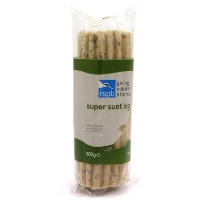 Image of lavera Suet Logs for Wild Birds with Mealworms Extra Taste and Nutrition, High in Energy Protein, Ridged Better Grip, Great Feeders Bird Tables (8 x 500g) RSPB