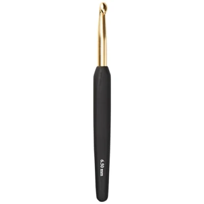 Image of KnitPro KP30881 6.5 mm Aluminium Crochet Hook, Gold, Gld bl