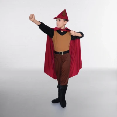 Image of Bristol Novelty CF129 Forest Prince, Boys, Red, Beige, Black, Age 6 8 Years Old