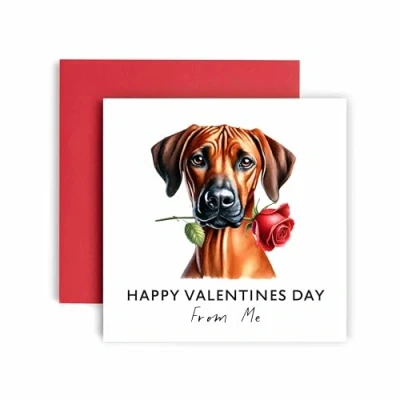 Image of Huxters Valentines Card from the Dog Rhodesian Ridgeback Happy to Mum and Dad Best Friend (Rhodesian Ridgeback)