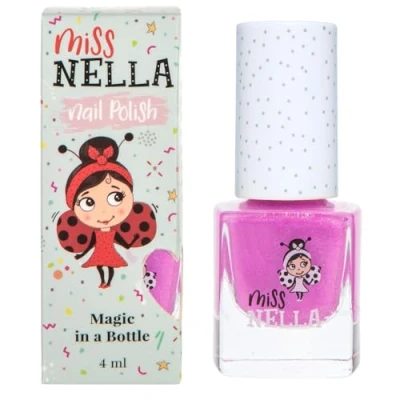 Image of Miss Nella BLUEBERRY SMOOTHIE Safe special Purple glitter Nail Polish for Kids, Non Toxic &amp; Odour Free Formula Children and Toddlers, Natural Water Based Easy Peel Off