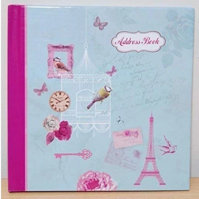 Image of Girls Vintage Shabby Chic Address Contacts Book Handbag Size Hardback Cover