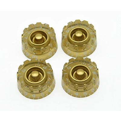 Image of KAISH 4pcs Gold Knurled LP Guitar Speed Dial Knobs Control for Les Paul Guitars