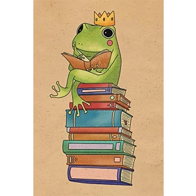 Image of Graman Smart Frog Art Print/Wall Decor/Learning Vintage Retro Sign，Coffee and Bar Wall Decor Iron Painting 8X12 Inch