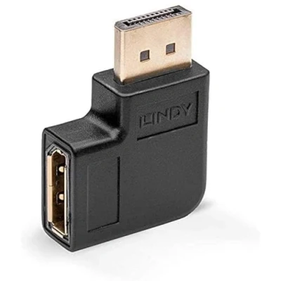 Image of LINDY 41334 DisplayPort 1.4 Left Angled Adapter
