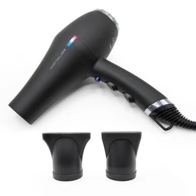 Image of CORIOLISS Flow Professional Hair Dryer for Women Removable Washable Filter Temperature and Speed Control (Flow Power Black Chrome)